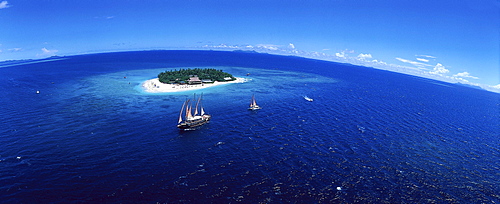 Aerial Photo of Beachcomber Island Resort, Beachcomber Island Resort, Mamanuca Islands Group, Fiji, South Pacific