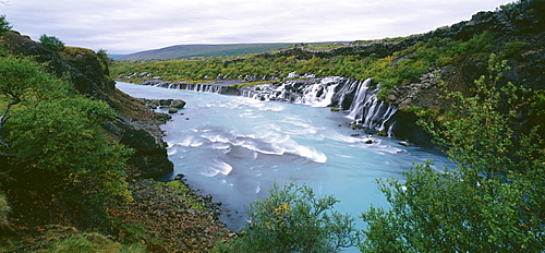 Waterfall Hraunfossar, Iceland