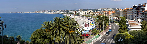 View of Nice and the Mediterranean from the Quai des Etats-Unis, Nice, France, Europe