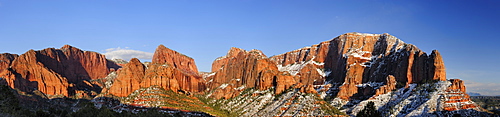 Panorama of Kolob Canyon with Beatty Point, Nagunt Mesa and Timber Top Mesa, Zion National Park, Utah, Southwest, USA, America