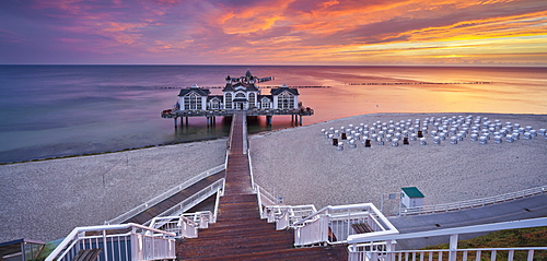 Sellin pier in the morning light, Ruegen, Mecklenburg-Western Pomerania, Germany