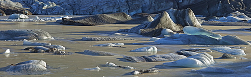 Icebergs in the glacial lake, Svinafellsjokull, East Iceland, Iceland