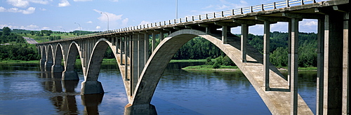 Hugh John Fleming Bridge over Saint John River, Hartland, New Brunswick.