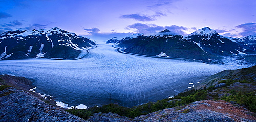 Salmon Glacier at dusk, Northern British Columbia