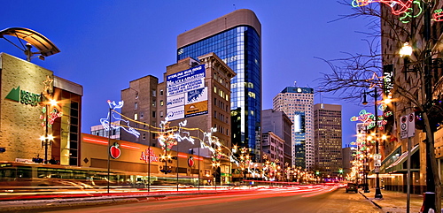 Portage Avenue at night, Winnipeg, Manitoba