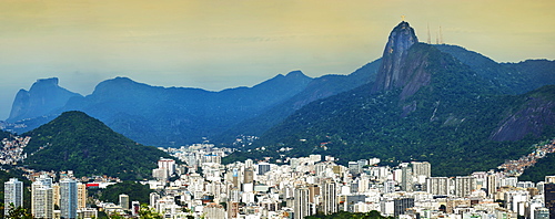 View over Botafogo and the Corcovado from the Sugar Loaf Mountain, Rio de Janeiro, Brazil, South America 