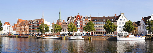 The Holstenhafen on the River Untertrave, Lubeck, Schleswig Holstein, Germany, Europe 