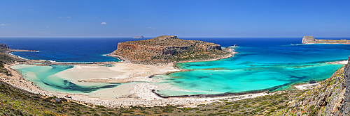 Balos Beach and Bay, Peninsula of Gramvousa, Chania, Crete, Greek Islands, Greece, Europe