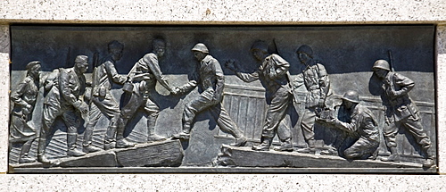 Bronze relief at The National World War II Memorial in Washington D.C, United States of America