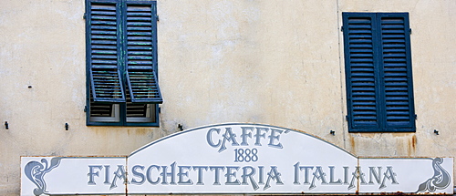 Restaurant and bar Caffe 1888 Fiaschetteria Italiana in Piazza del Popolo, Montalcino, Val D'Orcia,Tuscany, Italy