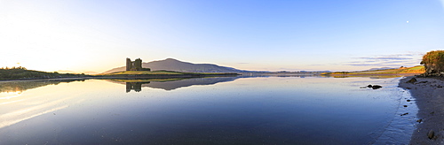 Panoramic of Ballycarbery Castle, Cahersiveen, County Kerry, Munster, Republic of Ireland, Europe