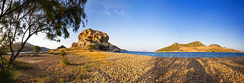 Petra Beach, Patmos, Dodecanese, Greek Islands, Greece, Europe