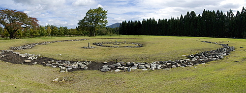 Nonakado, one of the two Oyu stone circles, 4000 years old, near Towada, northern Honshu, Japan