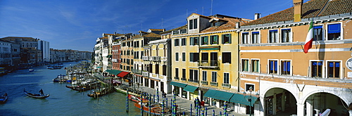 View along Grand Canal from Rialto Bridge, Venice, UNESCO World Heritage Site, Veneto, Italy, Europe