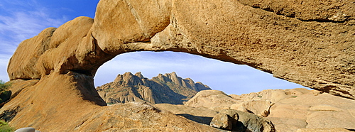 Panoramic view of rock arch, Spitzkoppe, Namibia, Africa