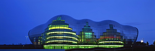 Sage Music Hall at night, Quayside, Newcastle upon Tyne, Tyne and Wear, England, United Kingdom, Europe