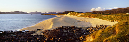 Evening light on the beach at Borve, Isle of Harris, Outer Hebrides, Scotland, United Kingdom, Europe