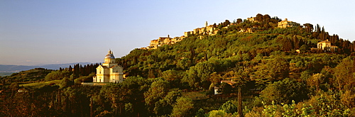 Church of San Biagio and town of Montepulciano, Tuscany, Italy, Europe