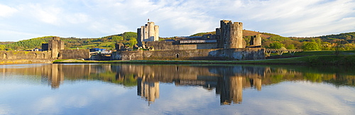 Caerphilly Castle, Gwent, Wales, United Kingdom, Europe 