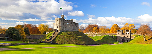 Norman Keep, Cardiff Castle, Cardiff, Wales, United Kingdom, Europe 