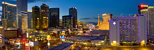 Night panorama, The Strip, Las Vegas, Nevada, United States of America, North America