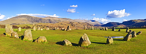 Standing stones of Castlerigg stone circle near Keswick, Lake District National Park Cumbria, England, United Kingdom, Europe 