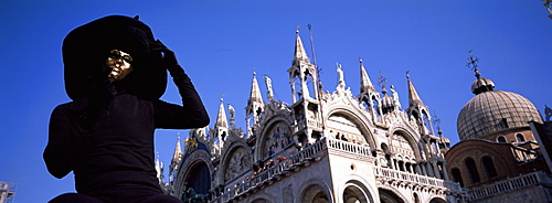 Figure in carnival mask and costume, Venice, Veneto, Italy, Europe