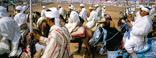 Fantasia for the moussem, El Jadida, Morocco, North Africa, Africa