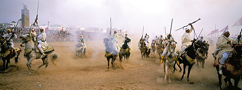 Fantasia for the moussem, El Jadida, Morocco, North Africa, Africa