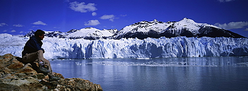 Perito Moreno Glacier landscape with tourist, Patagonia, Argentina, South America