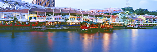 Clarke Quay at dusk, Singapore