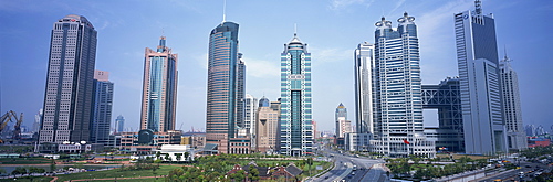 Buildings in Pudong panorama, Shanghai, China