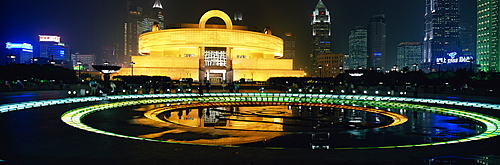 Shanghai Museum and fountain, People's Square, Shanghai