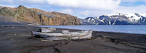 Old whalers boats, Whalers Bay, Deception Island, Antarctica, Polar Regions