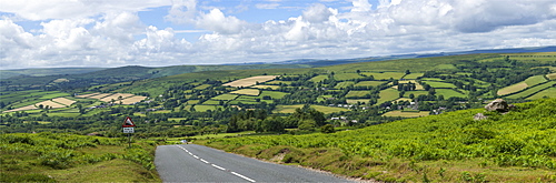 Agricultural landscape around Widdicombe on the Moor, Dartmoor National Park, Devon, England, United Kingdom, Europe