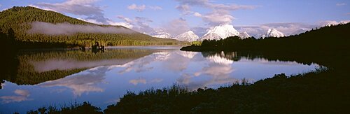 Clouds over a mountain range, Snake River, Mt. Moran, Oxbow Bend, Grand Teton National Park, Wyoming, USA