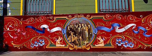 Close-up of a painting on a window, La Boca, Buenoas Aires, Argentina