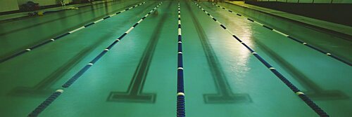 Reflection of light in a swimming pool, Taos, New Mexico, USA