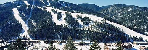 High angle view of a village, Taos Ski Valley, Red River, New Mexico, USA