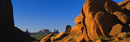 Rock formation in an arid landscape, Monument Valley, Arizona, USA