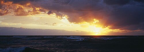 Sunset over a sea, Gulf of Mexico, Venice Beach, Venice, Florida, USA