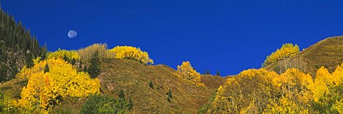 Low angle view of mountains, Colorado, USA