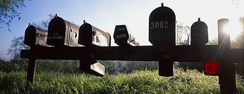 Mailboxes in a row, Napa Valley, California, USA