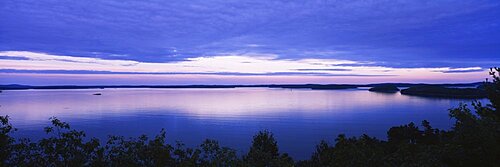 High angle view of a lake, Frenchmans Bay, Acadia National Park, Maine, USA