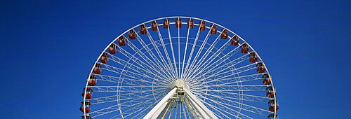 Low angle view of a ferris wheel, Chicago, Illinois, USA