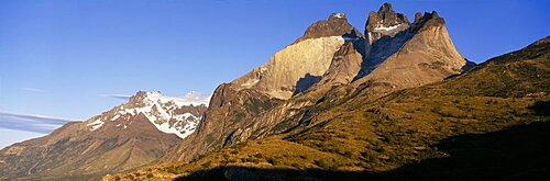 Low angle view of a mountain range, Torres Del Paine National Park, Patagonia, Chile