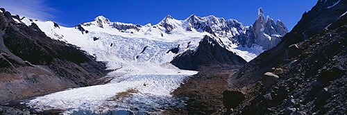 Glacier on a mountain range, Argentine Glaciers National Park, Patagonia, Argentina