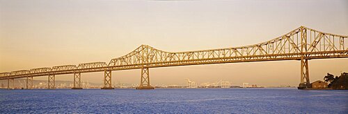 Low angle view of a bridge, Bay Bridge, California, USA