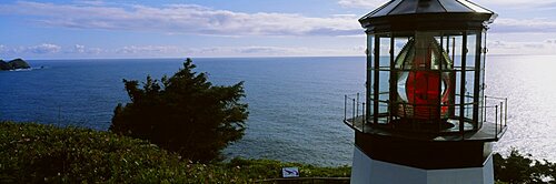 Lighthouse at the waterfront, Cape Meares Lighthouse, Cape Meares, Oregon, USA