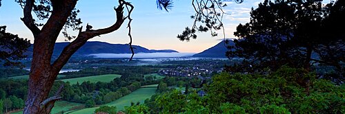 High Angle View Of A Town, Keswick, Lake District National Park, Cumbria, England, United Kingdom